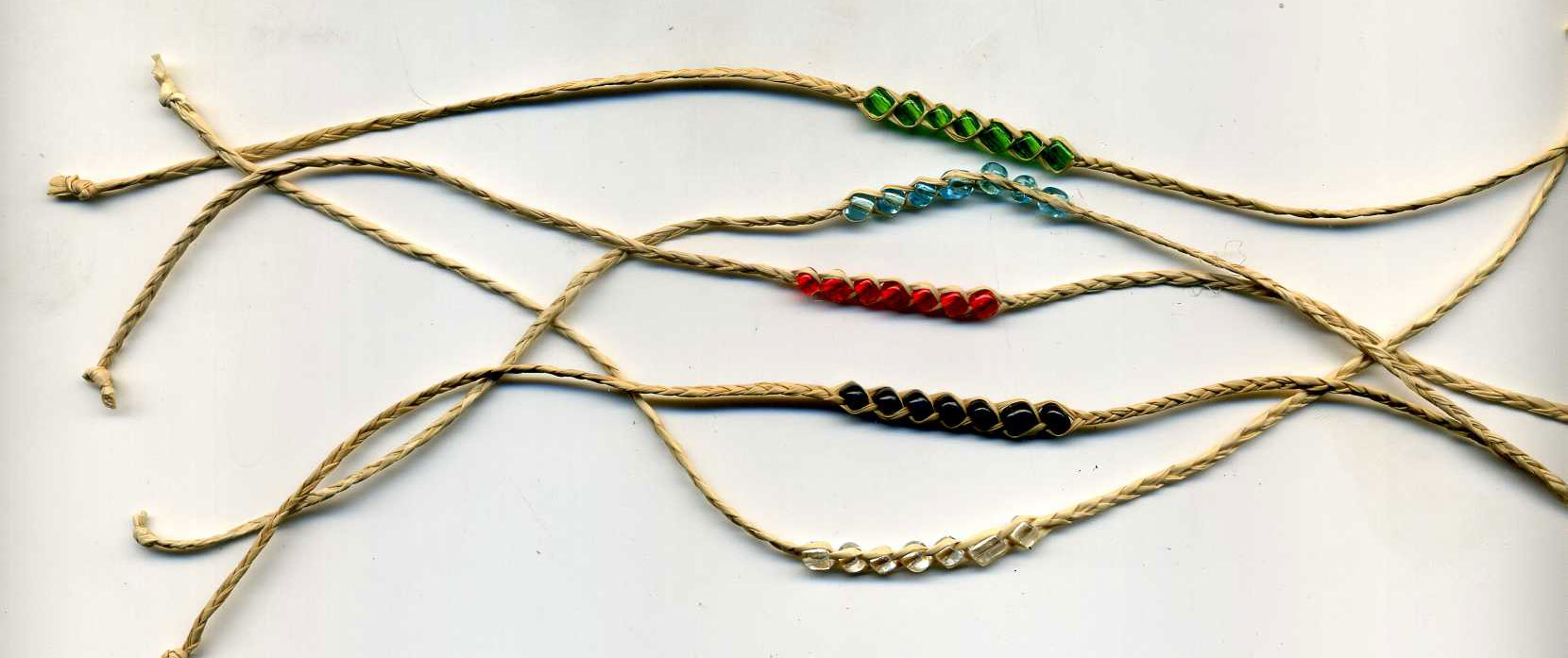 hemp rope braclet with crystal beads